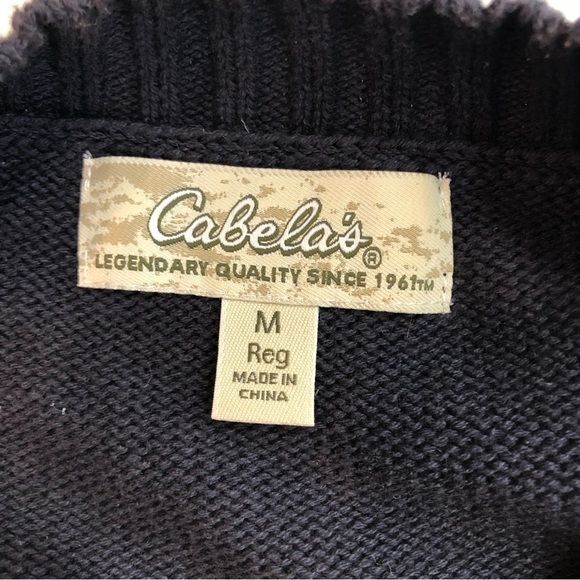Cabela’s navy cotton sweater 3/4 Henley button front M - Picture 6 of 9